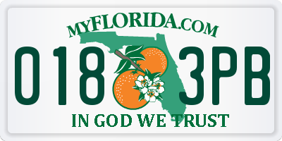 FL license plate 0183PB