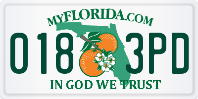 FL license plate 0183PD