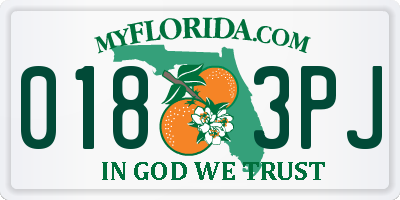 FL license plate 0183PJ