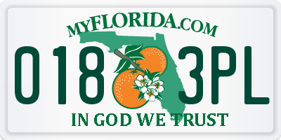 FL license plate 0183PL