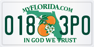 FL license plate 0183PO