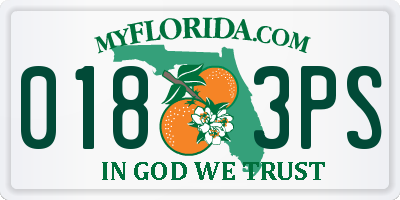 FL license plate 0183PS