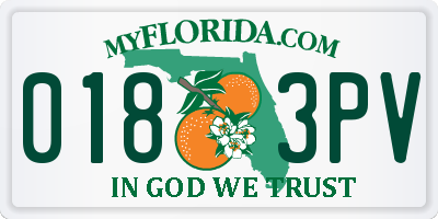 FL license plate 0183PV