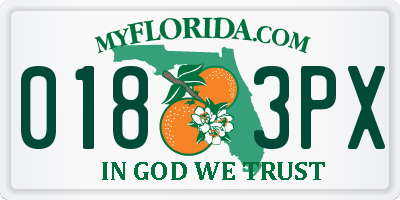 FL license plate 0183PX