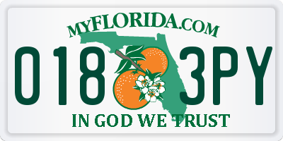 FL license plate 0183PY