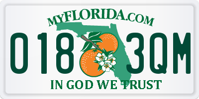 FL license plate 0183QM