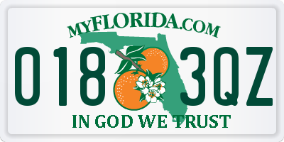 FL license plate 0183QZ