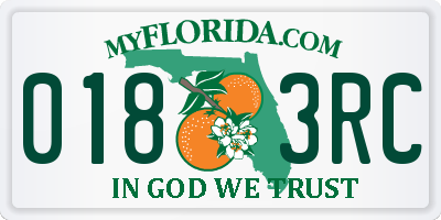 FL license plate 0183RC