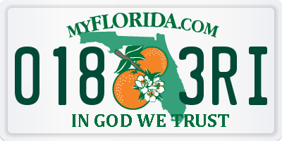 FL license plate 0183RI