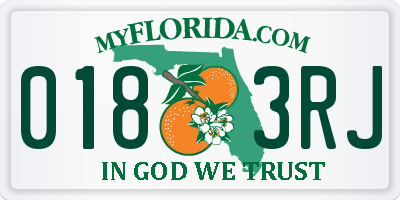 FL license plate 0183RJ