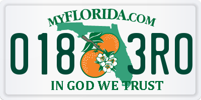 FL license plate 0183RO