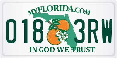 FL license plate 0183RW