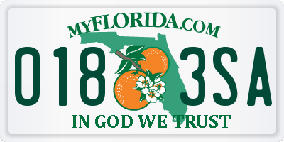 FL license plate 0183SA