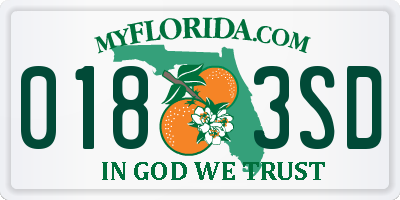 FL license plate 0183SD
