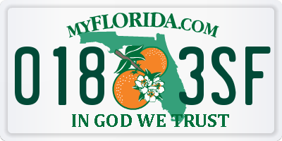 FL license plate 0183SF