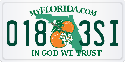 FL license plate 0183SI