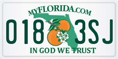FL license plate 0183SJ