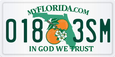 FL license plate 0183SM