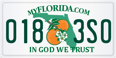 FL license plate 0183SO