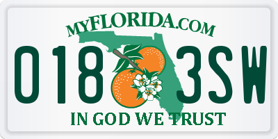 FL license plate 0183SW