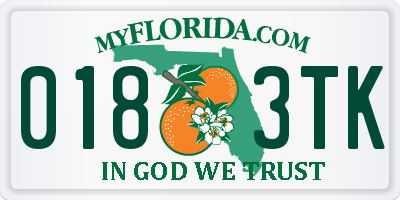 FL license plate 0183TK