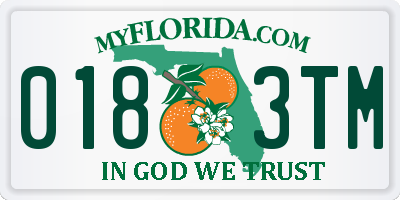 FL license plate 0183TM
