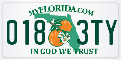 FL license plate 0183TY