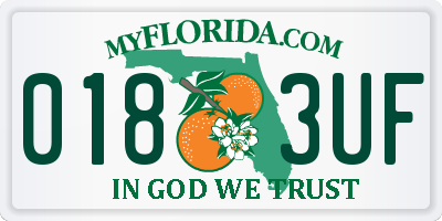 FL license plate 0183UF