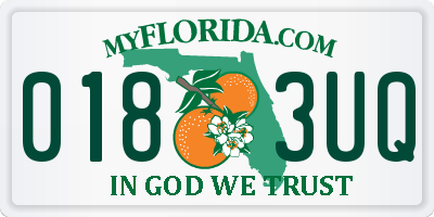 FL license plate 0183UQ