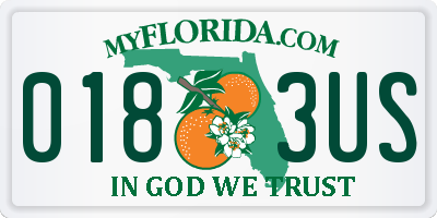 FL license plate 0183US