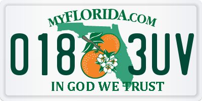 FL license plate 0183UV