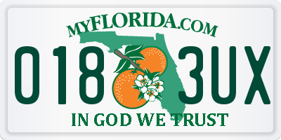 FL license plate 0183UX