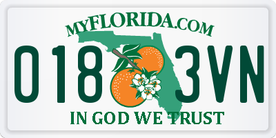 FL license plate 0183VN