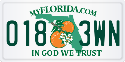 FL license plate 0183WN