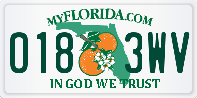 FL license plate 0183WV