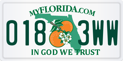 FL license plate 0183WW