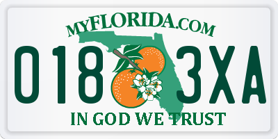 FL license plate 0183XA