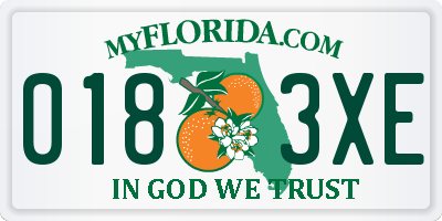 FL license plate 0183XE