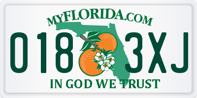 FL license plate 0183XJ