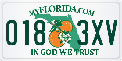 FL license plate 0183XV