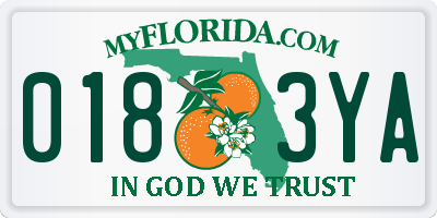 FL license plate 0183YA