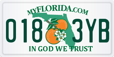 FL license plate 0183YB