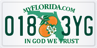 FL license plate 0183YG