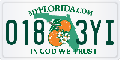 FL license plate 0183YI