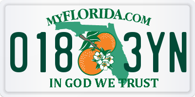 FL license plate 0183YN