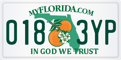 FL license plate 0183YP