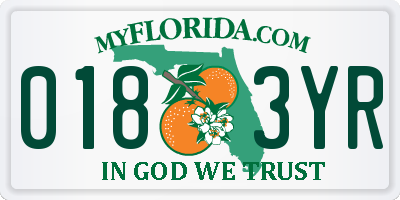 FL license plate 0183YR