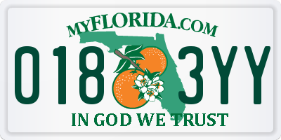 FL license plate 0183YY