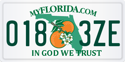 FL license plate 0183ZE