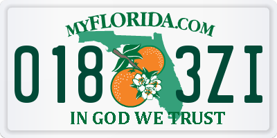 FL license plate 0183ZI